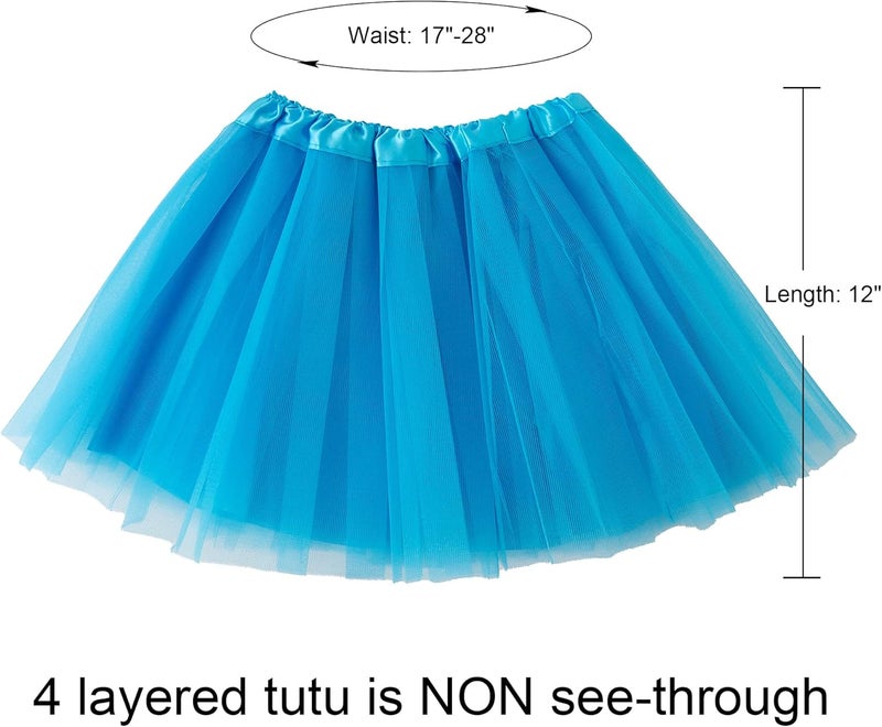 Jastore Girls Tutu Skirt 4 Layers Tulle Tutus for Girls Fluffy Ballet Dress Up for Toddler Kids Children - Image 2